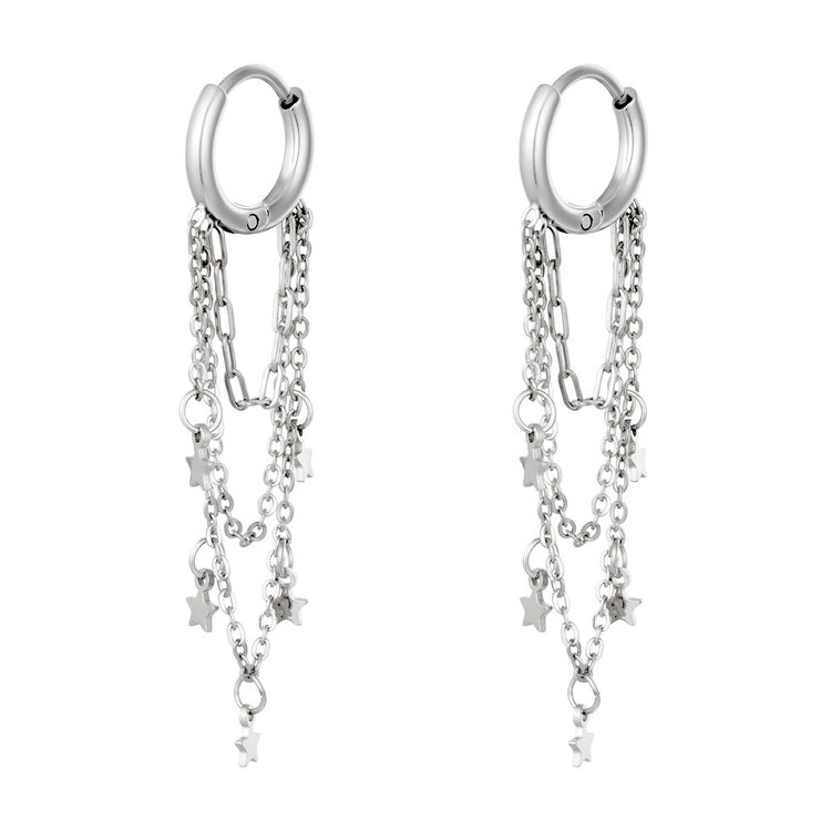 J.Y.M. Earrings with Chain and Charms  Star