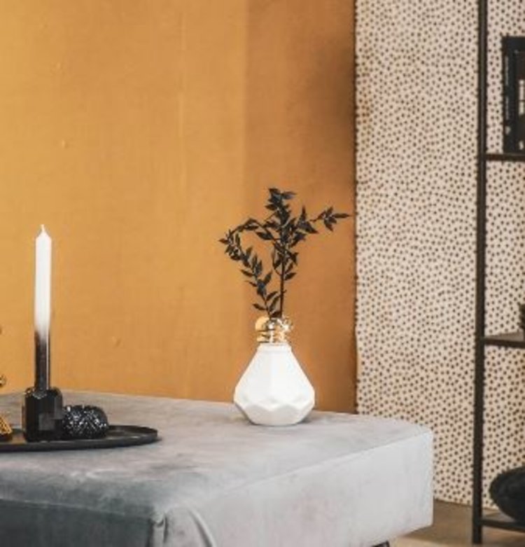 House Vitamin HV Home de Cologne Vase - White/Gold - 10.6x10.6x14.8CM