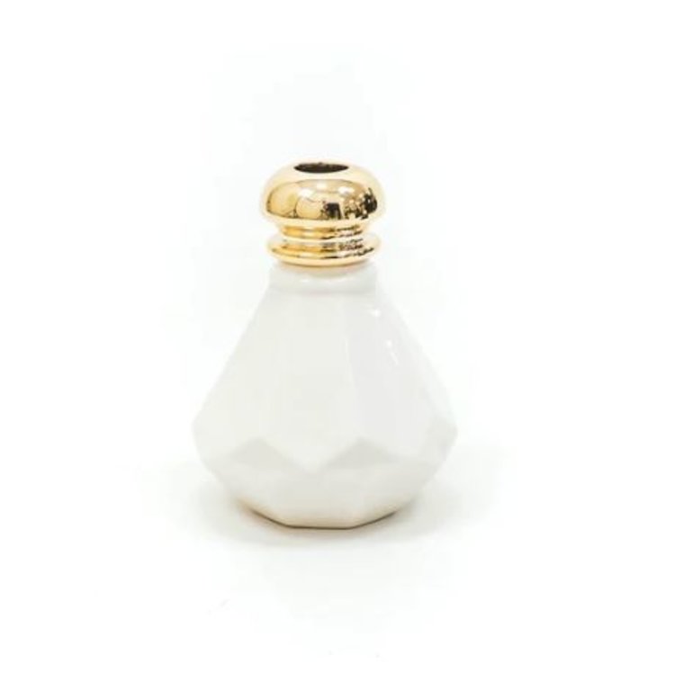 House Vitamin HV Home de Cologne Vase - White/Gold - 10.6x10.6x14.8CM