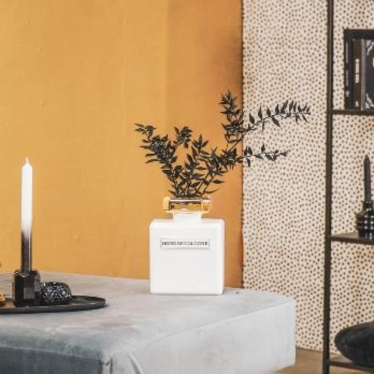 House Vitamin HV Home de Cologne Vase - White/Gold - 14.4x8.8x19.9cm