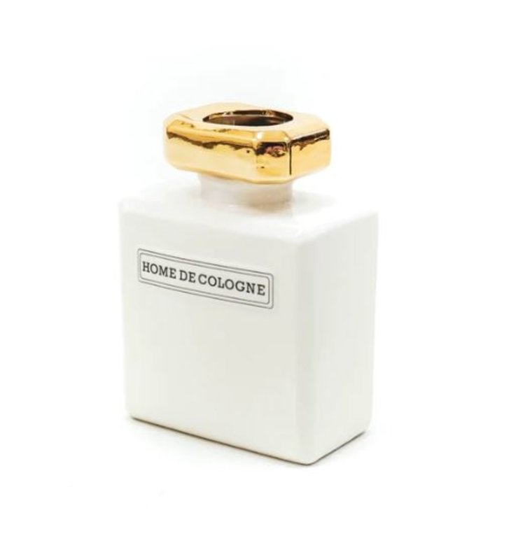 House Vitamin HV Home de Cologne Vase - White/Gold - 14.4x8.8x19.9cm