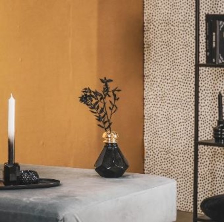 House Vitamin HV Home de Cologne Vase - Black/Gold - 10.6x10.6x14.8cm