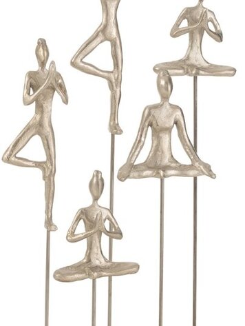 J.Y.M. Vrouwen Yoga Hout Metaal Naturel/Zilver