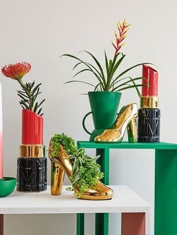 Vase Lipstick Red 10x10x35cm