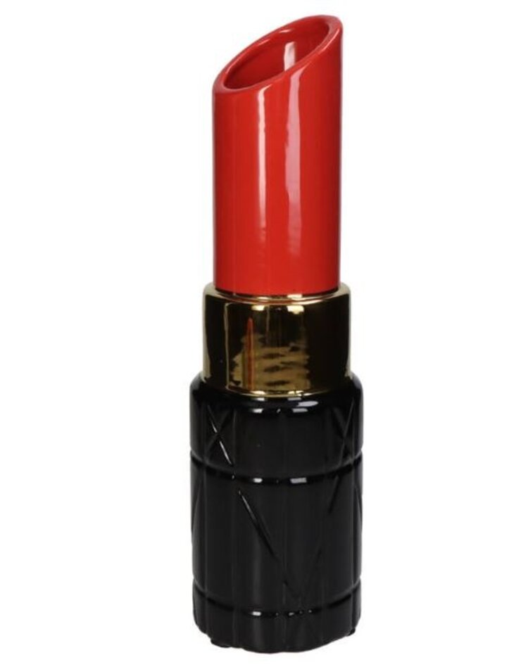 Vaas Lipstick Rood 10x10x35cm