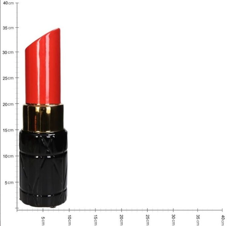 Vaas Lipstick Rood 10x10x35cm