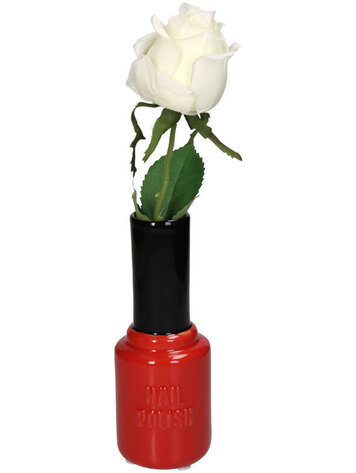 Vase Nail Polish Red 7x7x19cm