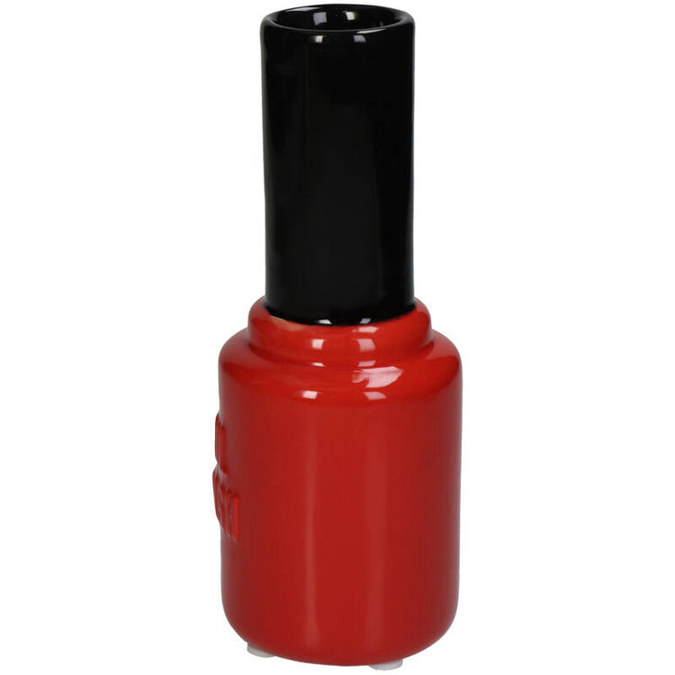Vase Nail Polish Red 7x7x19cm