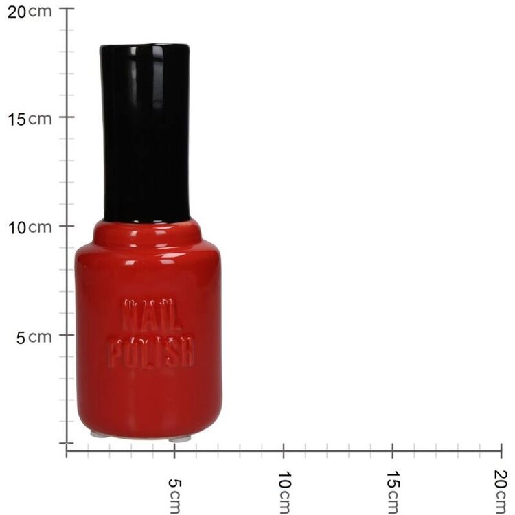 Vase Nail Polish Red 7x7x19cm