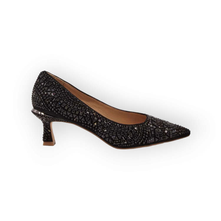 Alma en Pena Rhinestone Bow Shoe - black