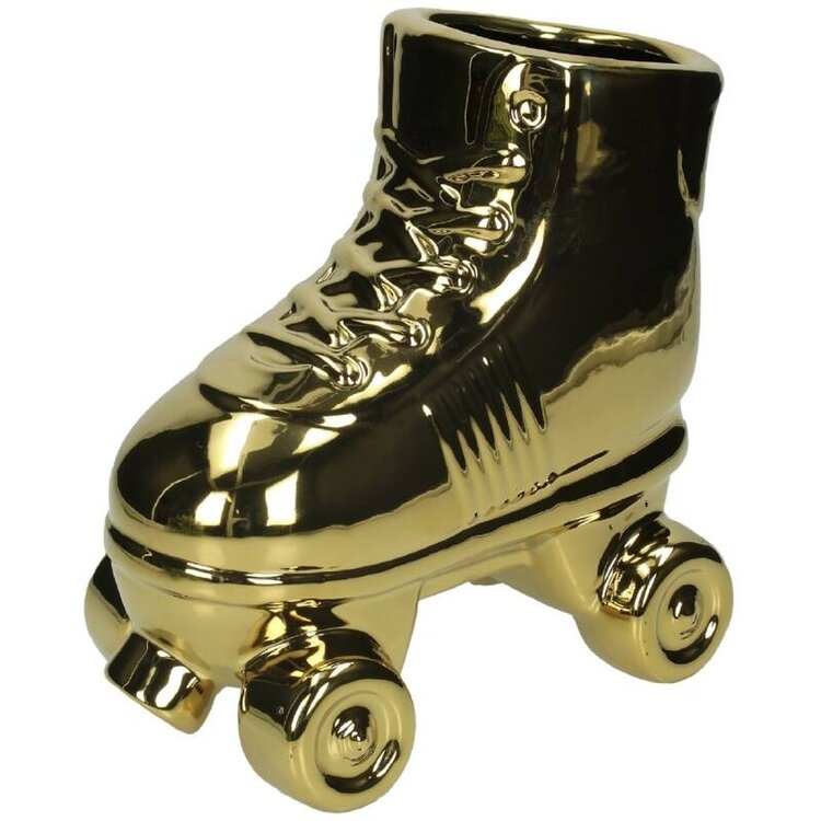 Planter Rollerskate Gold 20x13x22cm