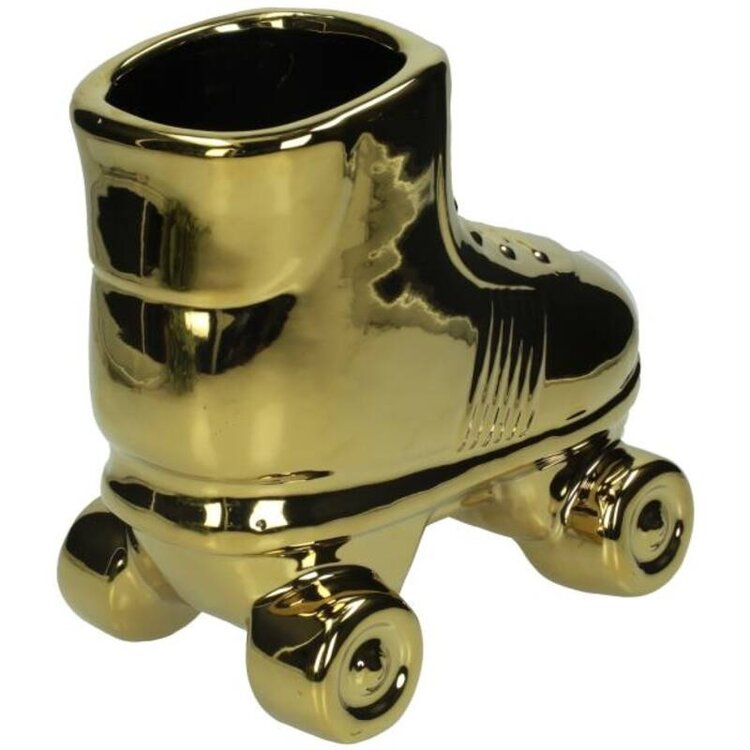 Planter Rollerskate Gold 20x13x22cm