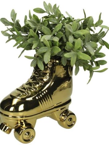 Planter Rollerskate Gold 20x13x22cm