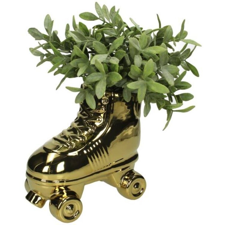 Planter Rollerskate Gold 20x13x22cm
