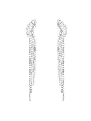 Rhinestone earrings graceful detail - Holiday Essentials Silver Copper