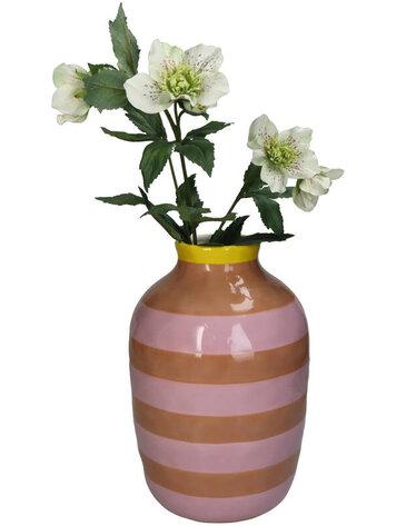 Vase Stripe Pink 18x18x26cm