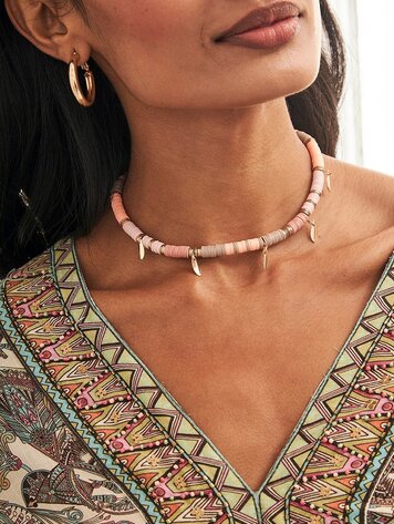 Sequin Necklace - pink