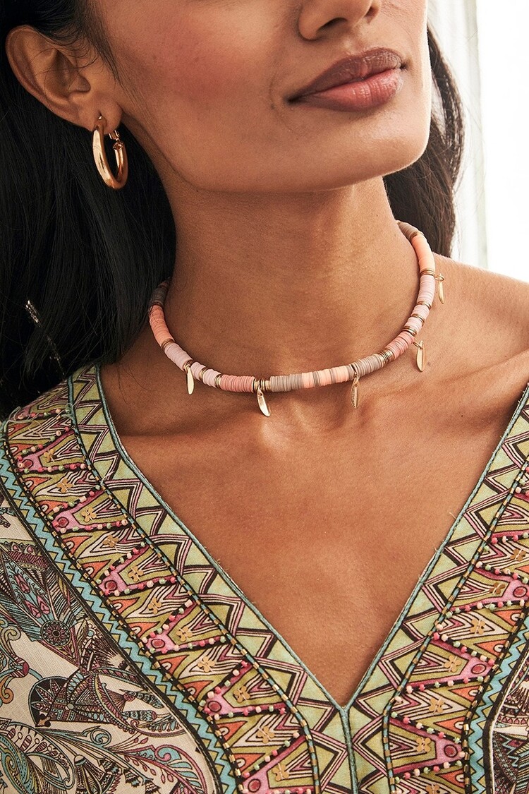 Sequin Necklace - pink