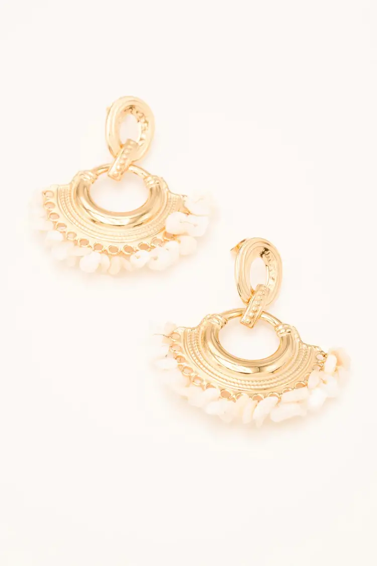 Bohm Paris Earrings Yasmine - white mother-of-pearl