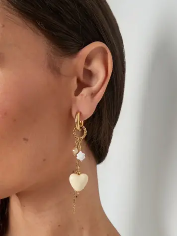 Earrings love party - beige