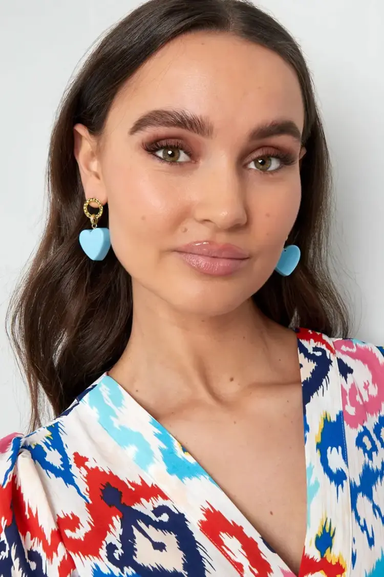 Earrings love again - light blue