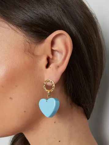Earrings love again - light blue