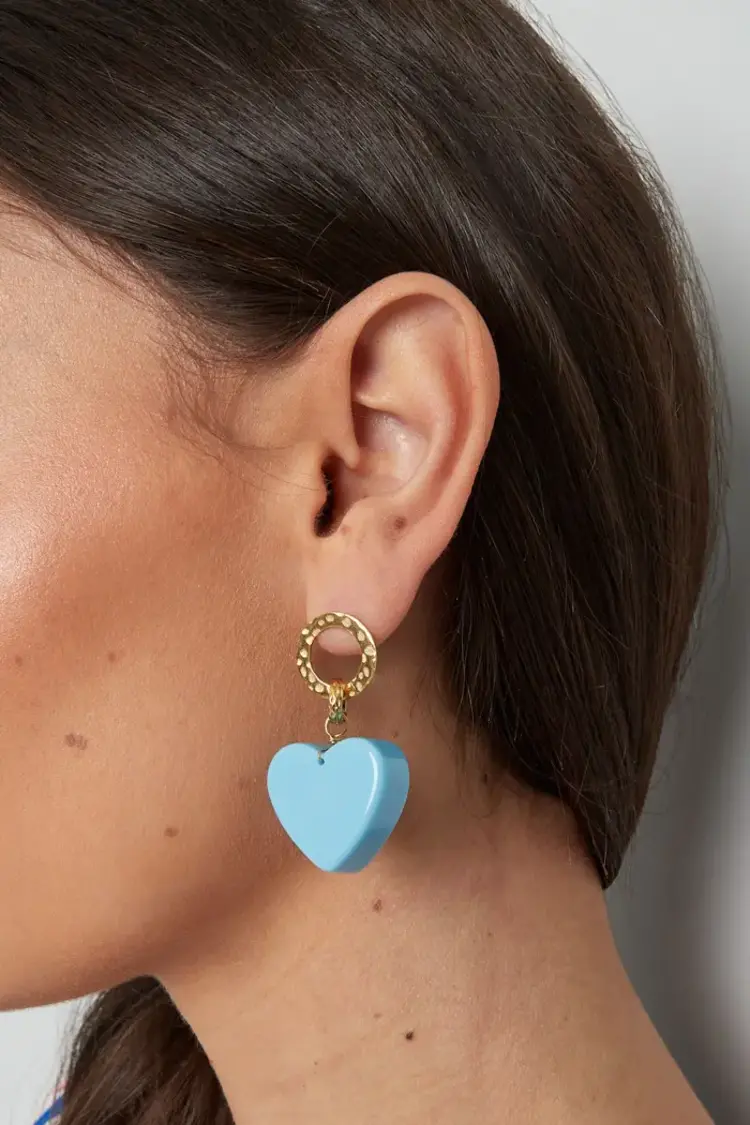 Earrings love again - light blue