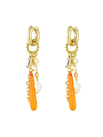Earrings disco dream - orange gold