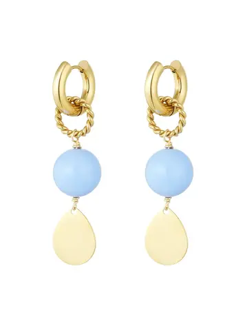 Earrings shine bright - blue gold