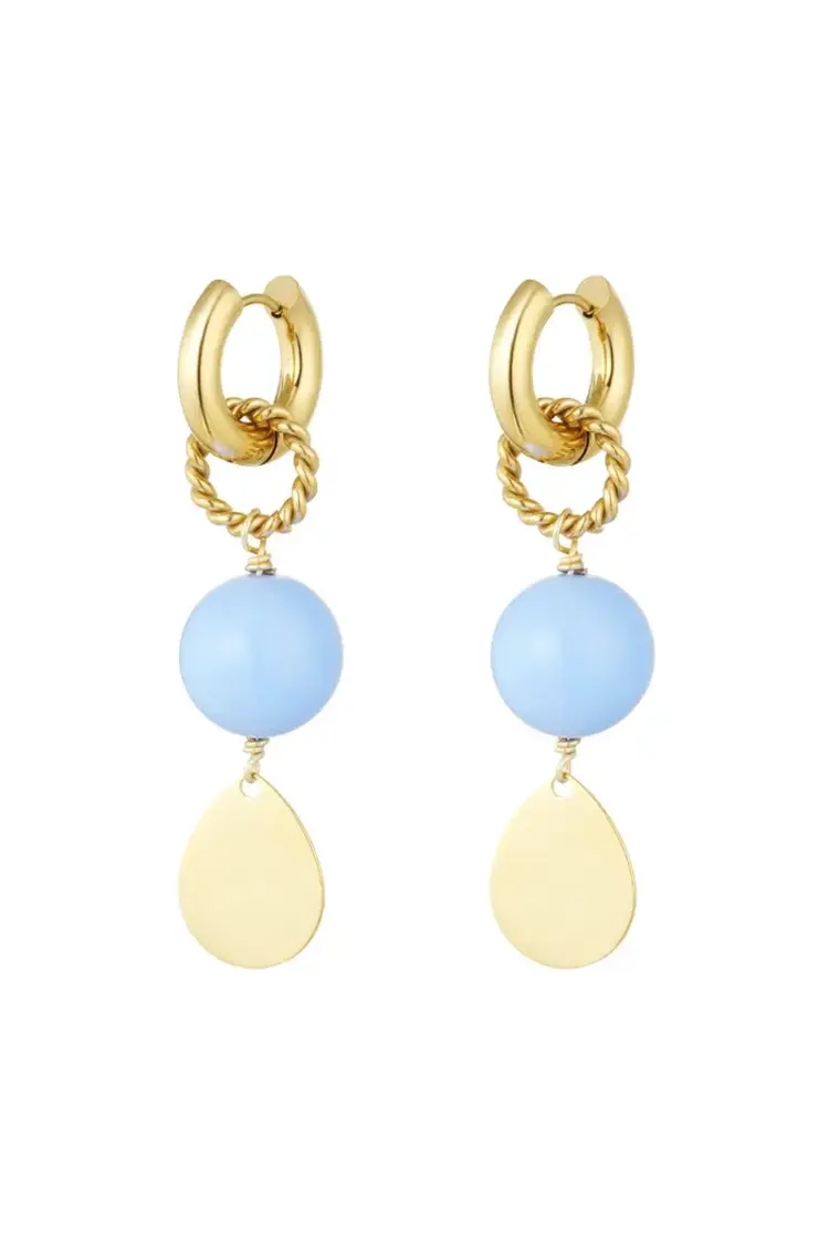 Earrings shine bright - blue gold