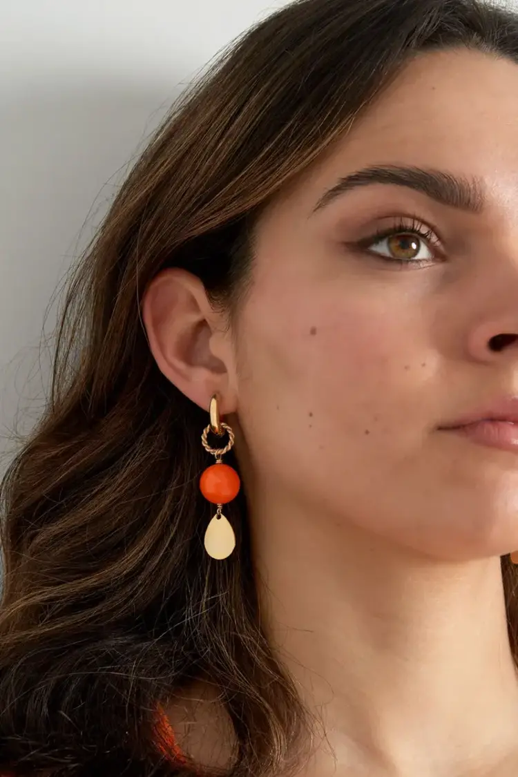 Earrings shine bright - orange gold