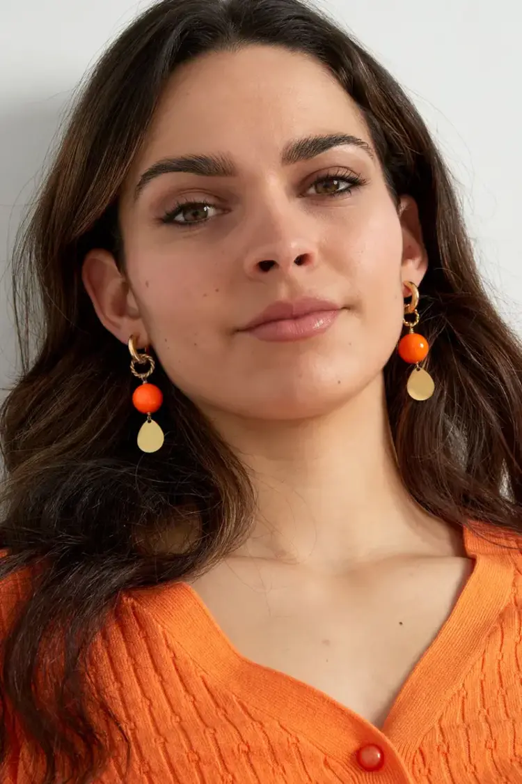 Earrings shine bright - orange gold