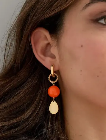Earrings shine bright - orange gold