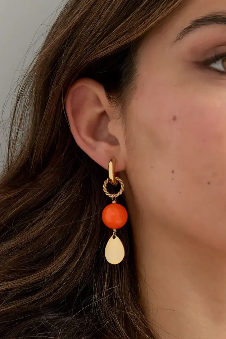 Earrings shine bright - orange gold