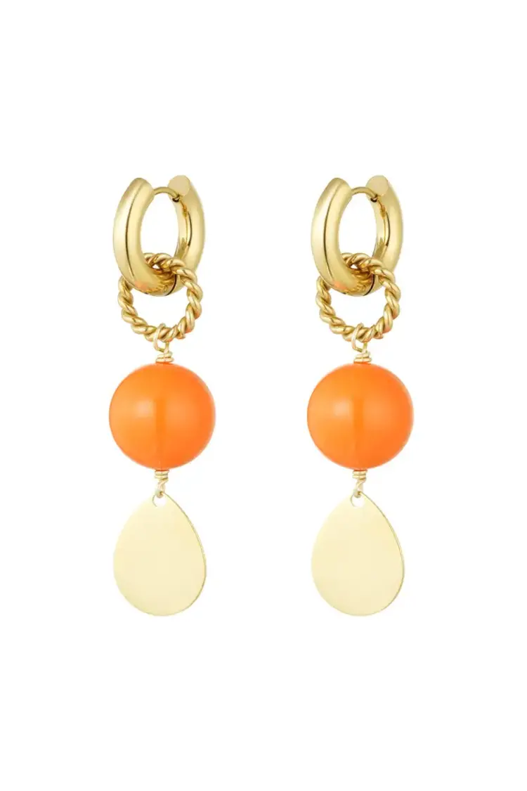 Earrings shine bright - orange gold