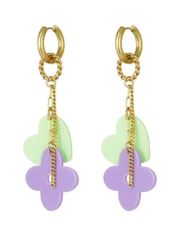 Earrings dare to dream - green purple