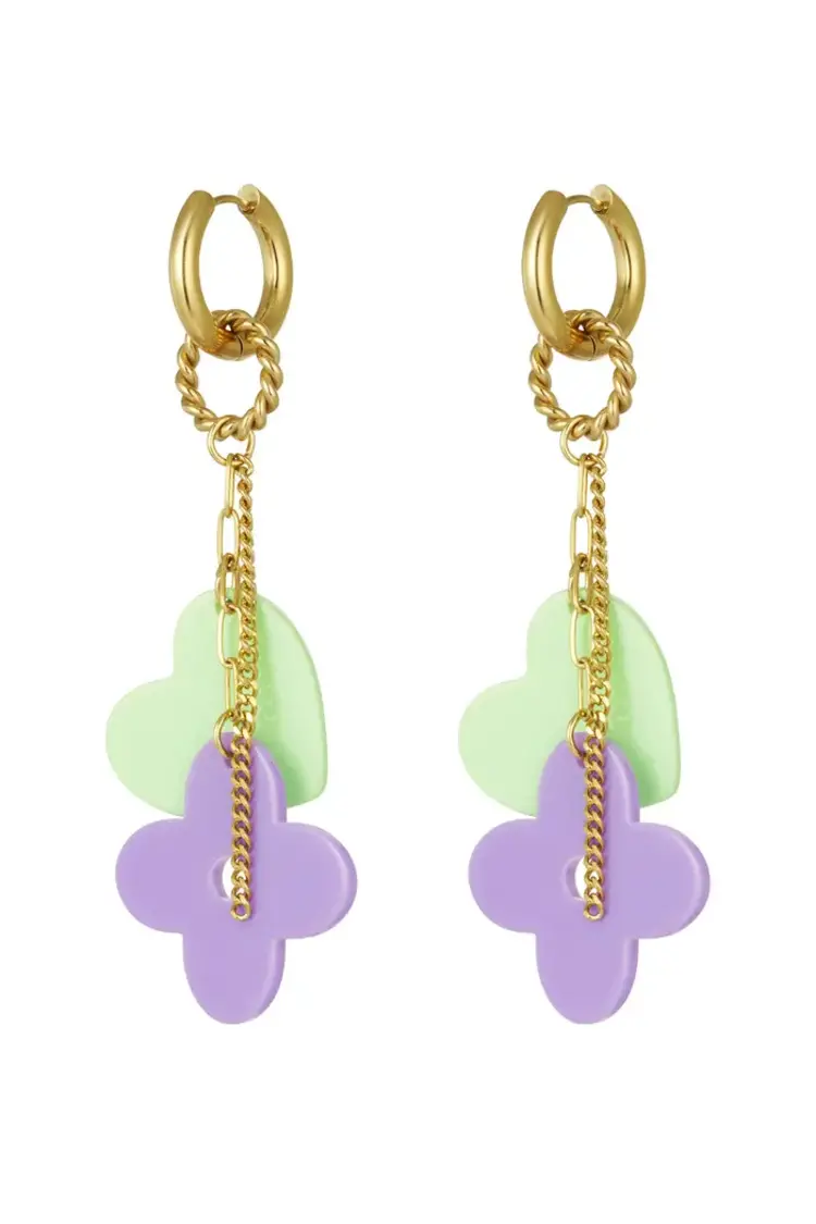 Earrings dare to dream - green purple