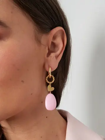 Earrings sea vibe - pink/gold