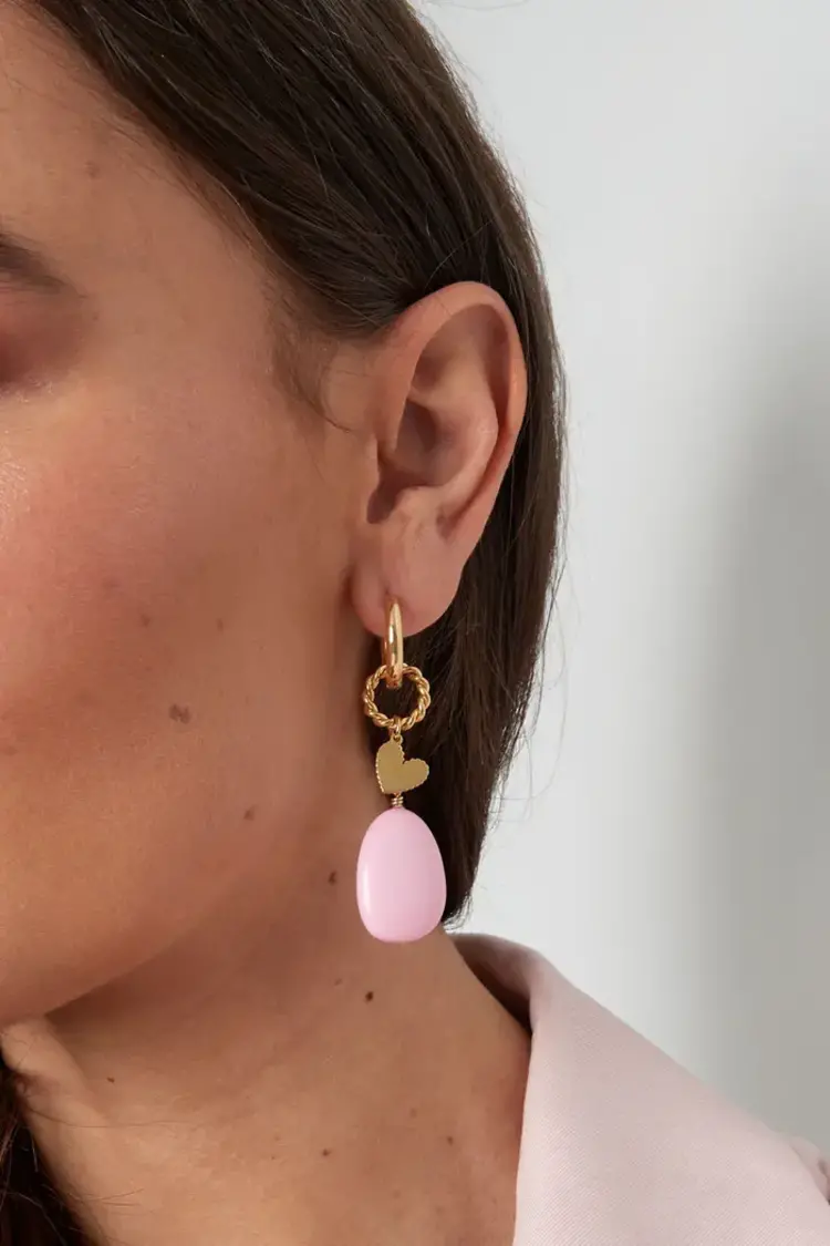 Earrings sea vibe - pink/gold