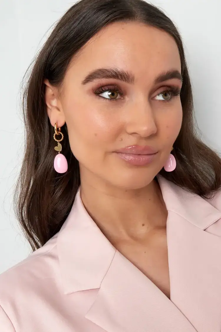 Earrings sea vibe - pink/gold