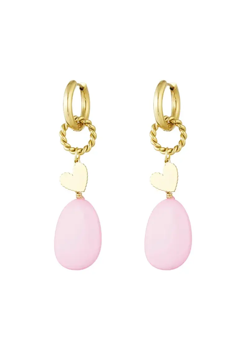Earrings sea vibe - pink/gold