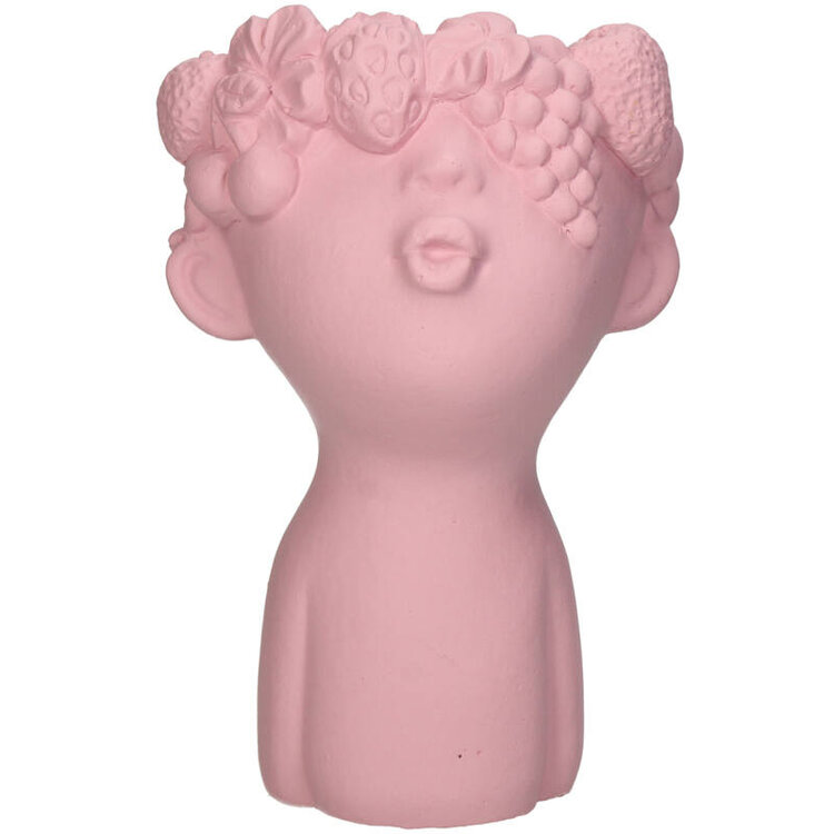Planter Head Fruits Pink 12x12x19cm