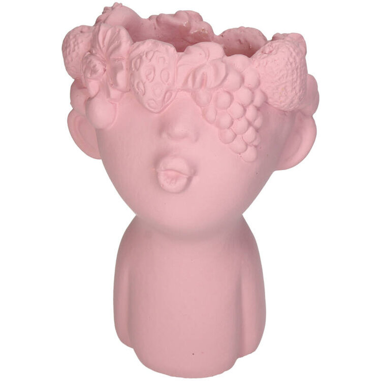 Planter Head Fruits Pink 12x12x19cm