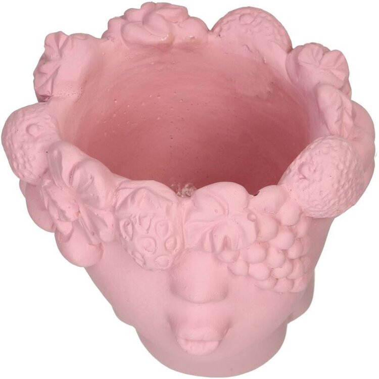 Planter Head Fruits Pink 12x12x19cm