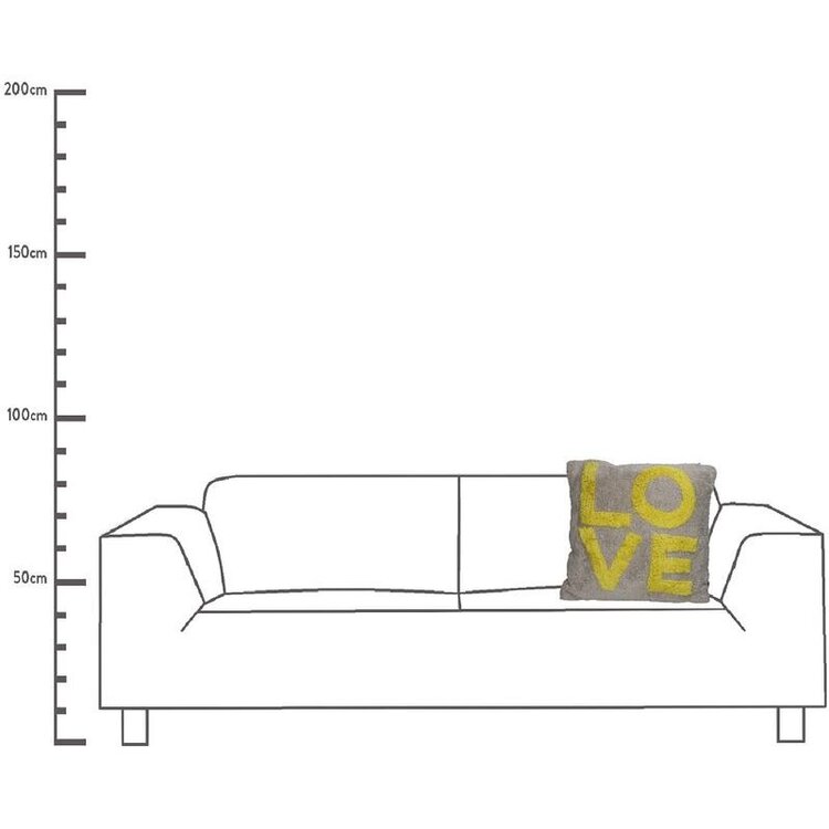 Cushion Love Yellow 45x45x3cm