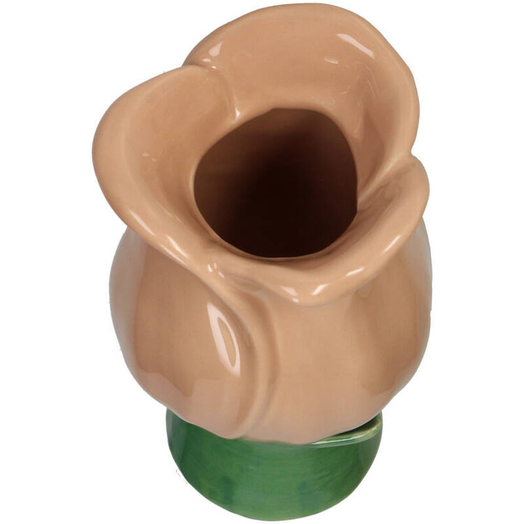 Vase Tulip Fine Earthenware Peach 9.5x9.5x17cm