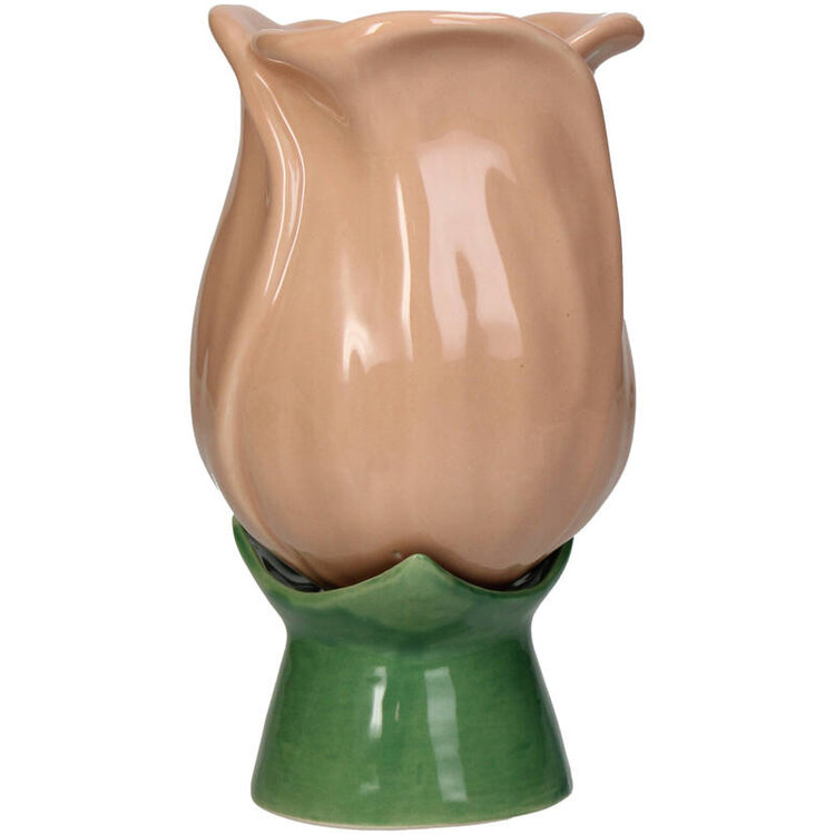Vase Tulip Fine Earthenware Peach 9.5x9.5x17cm