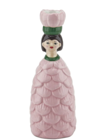 Candle Stick Flower Woman - pink