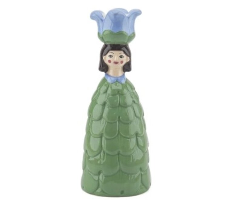 Candle Stick Flower Woman - green