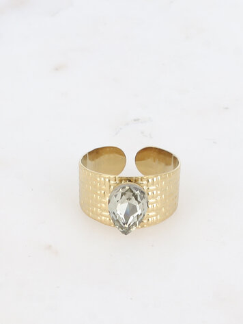 Bohm Paris Bohm Paris Square Ring With Crystal Drop